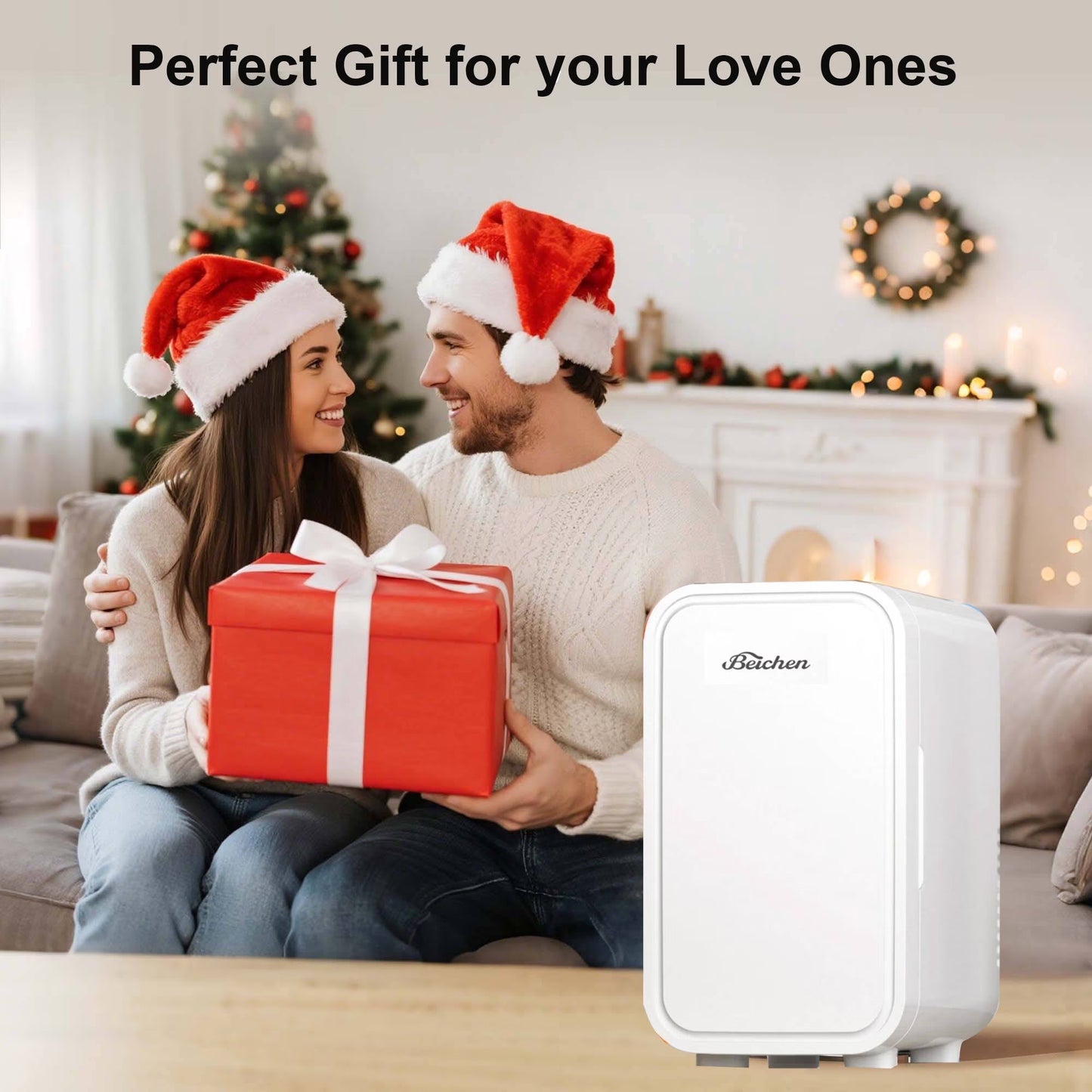 BEICHEN Mini Fridge, 6 Liter/8 Can Small Fridge, AC/DC Portable Skincare Fridge, Cooler and Warmer Refrigerators for Bedroom, Skincare, Beverage, Office, Dorm, Car, White