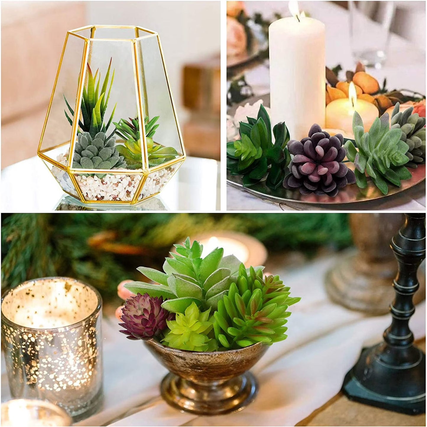Anoak Artificial Succulent Plants - 16 Pcs Set Faux Succulents Unpotted Fake Succulent Plants, Premium Crafting DIY Floral Decor for Home Garden Office Party (High Realistic )