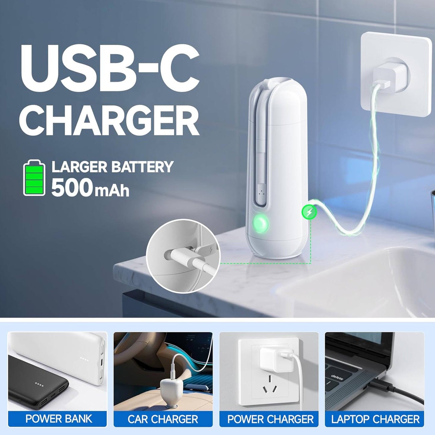 Morfone Portable Bidet for Travel, High Pressure Electric Handheld Sprayer 350ML with Dual Spray Modes, Rechargeable Waterproof Travel Bidet for Women, Men