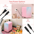 BEICHEN Mini Fridge, 6 Liter/8 Can Skincare Fridge, 110V AC/DC Portable Thermoelectric Cooler & Warmer Refrigerators for Bedroom, Dorm, Office, Car, Pink