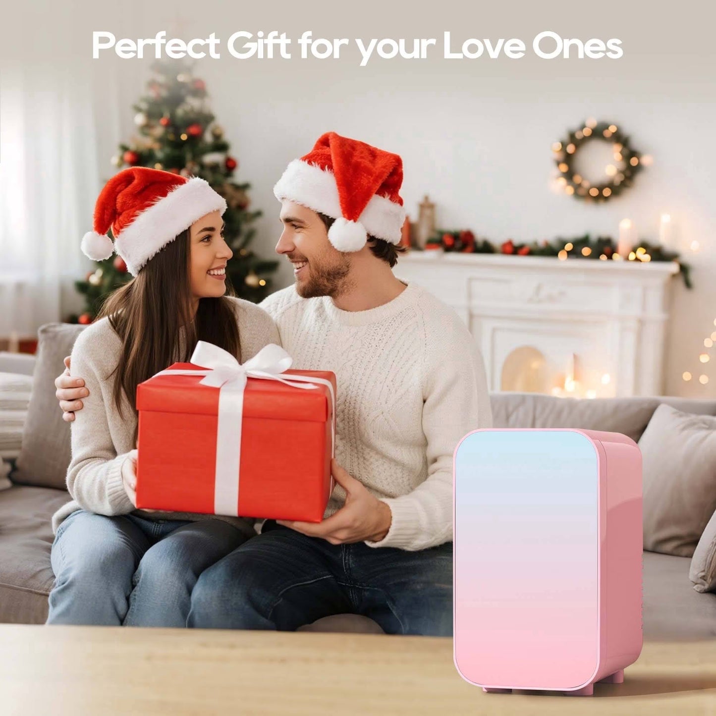 BEICHEN Mini Fridge, 6 Liter/8 Can Skincare Fridge, 110V AC/DC Portable Thermoelectric Cooler & Warmer Refrigerators for Bedroom, Dorm, Office, Car, Pink