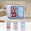 BEICHEN Mini Fridge, 6 Liter/8 Can Skincare Fridge, 110V AC/DC Portable Thermoelectric Cooler & Warmer Refrigerators for Bedroom, Dorm, Office, Car, Blue