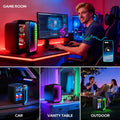 BEICHEN Mini Fridge, 4L/6 Can Small Beverage Refrigerator with LED Gaming Light, AC/DC Portable Cooler & Warmer for Bedroom, Office, Dorm, Car - Black
