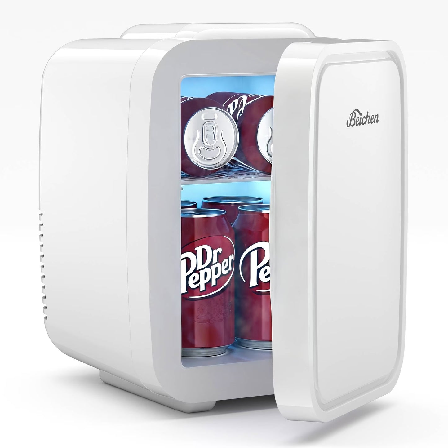 BEICHEN Mini Fridge, 4L/6 Can Small Refrigerator for Bedroom, Car, Office & Dorm,110V AC/ 12V DC Thermoelectric Cooler and Warmer for Cosmetics, Beverage and Food, White