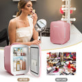 Pink Mini Fridge for Bedroom,4L Skincare Fridge for Bedroom & Office