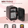 Black Skincare Fridge | Dimmable LED Mirror Mini Cooler for Vanity & Bedroom