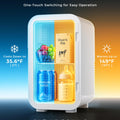 Mini Fridge, 6L/8 Can Portable Small Refrigerator Cool& Warm AC/DC