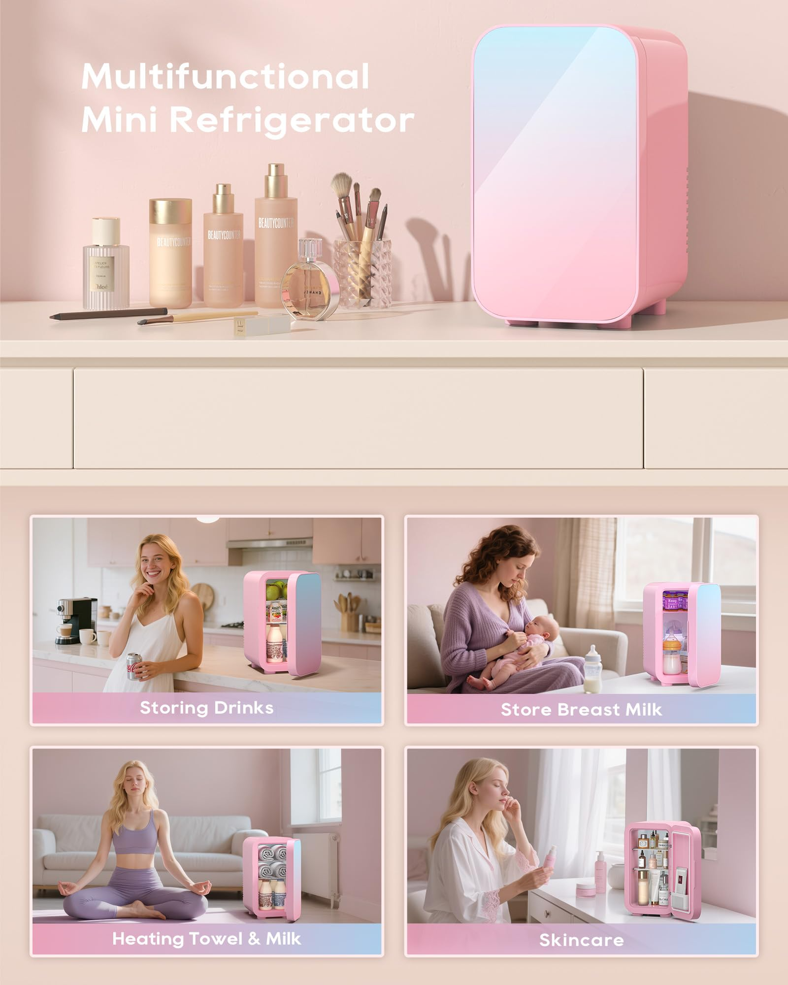 Skincare Fridge | 6 Liter Mini Fridge for Cosmetics & Beauty