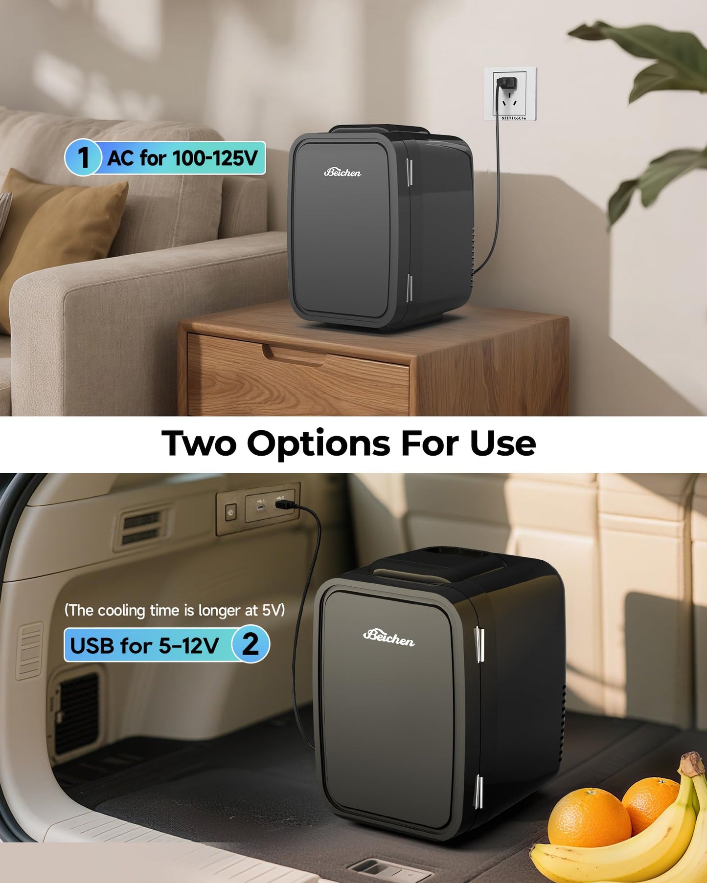 Mini Fridge for Bedroom, 4L Portable Refrigerator – Quiet, Fast Cooling