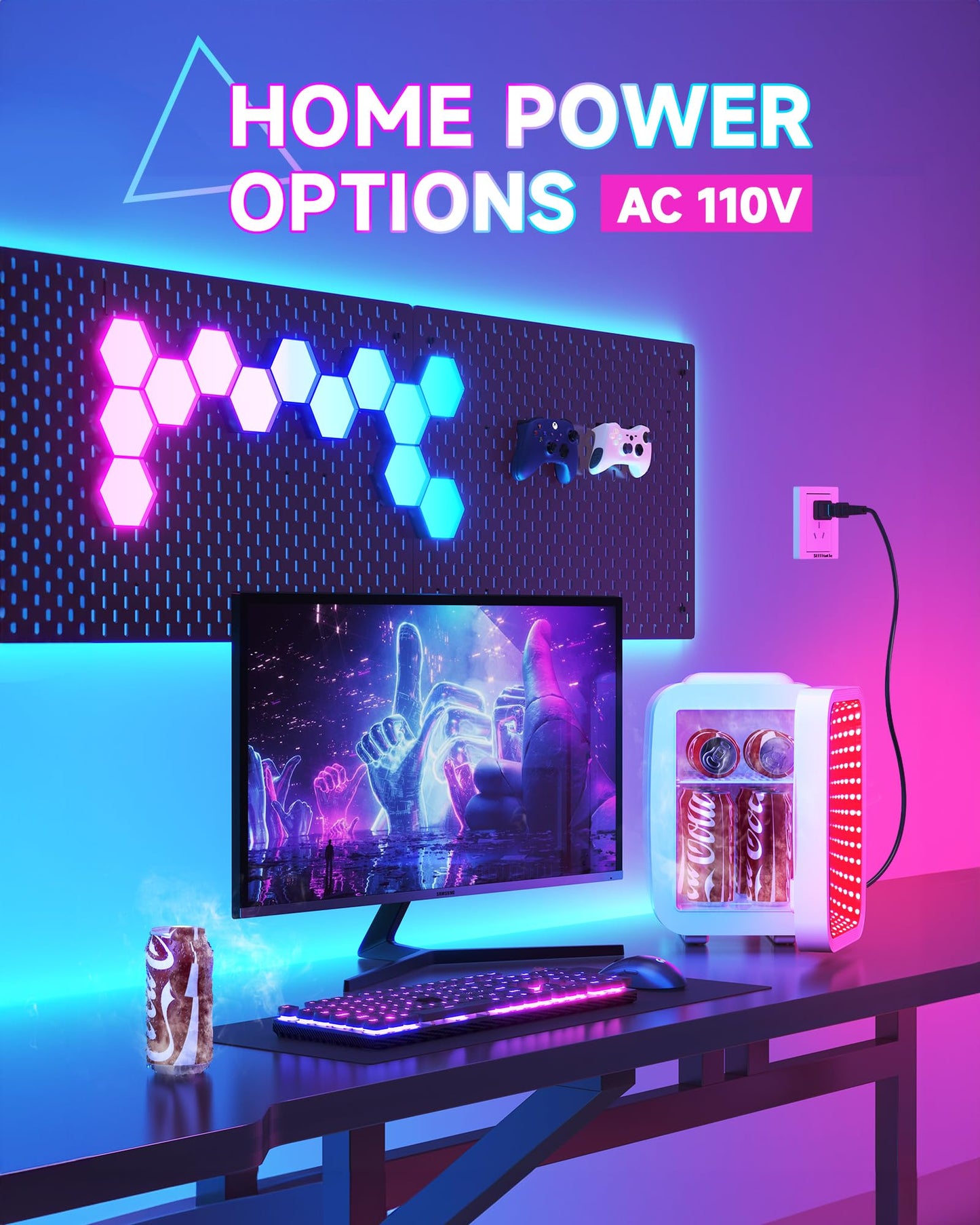 White Mini Fridge for Bedroom | 4 Liter Cooler with Dimmable LED Light