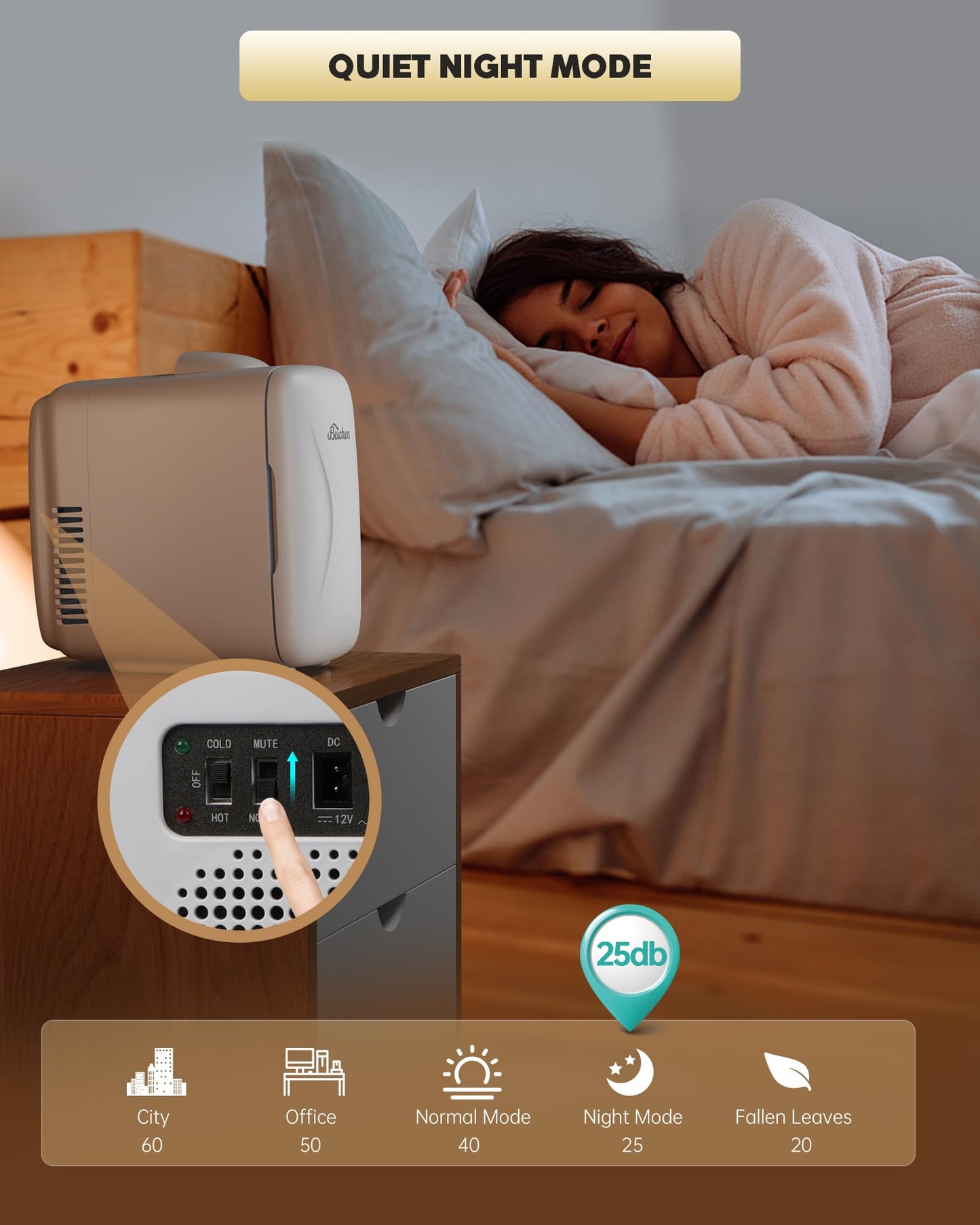 White Mini Fridge for Bedroom, 4L Skincare Cooler & Warmer