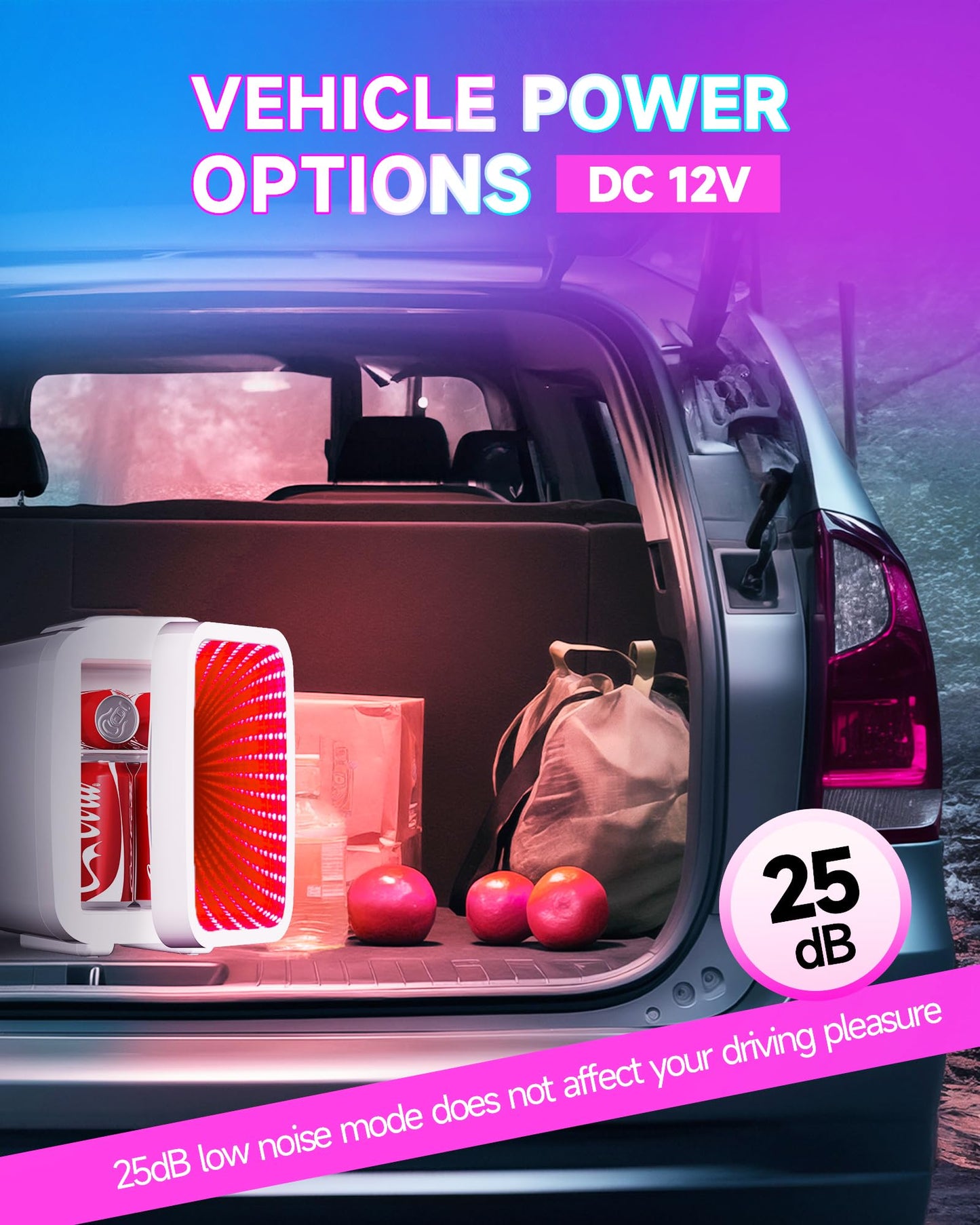 White Mini Fridge for Bedroom | 4 Liter Cooler with Dimmable LED Light