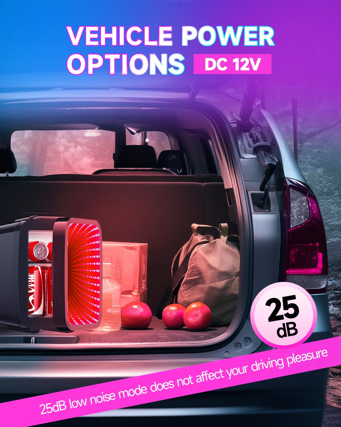 Mini Fridge for Bedroom | 4L/6 Can Cooler with Dimmable LED Light