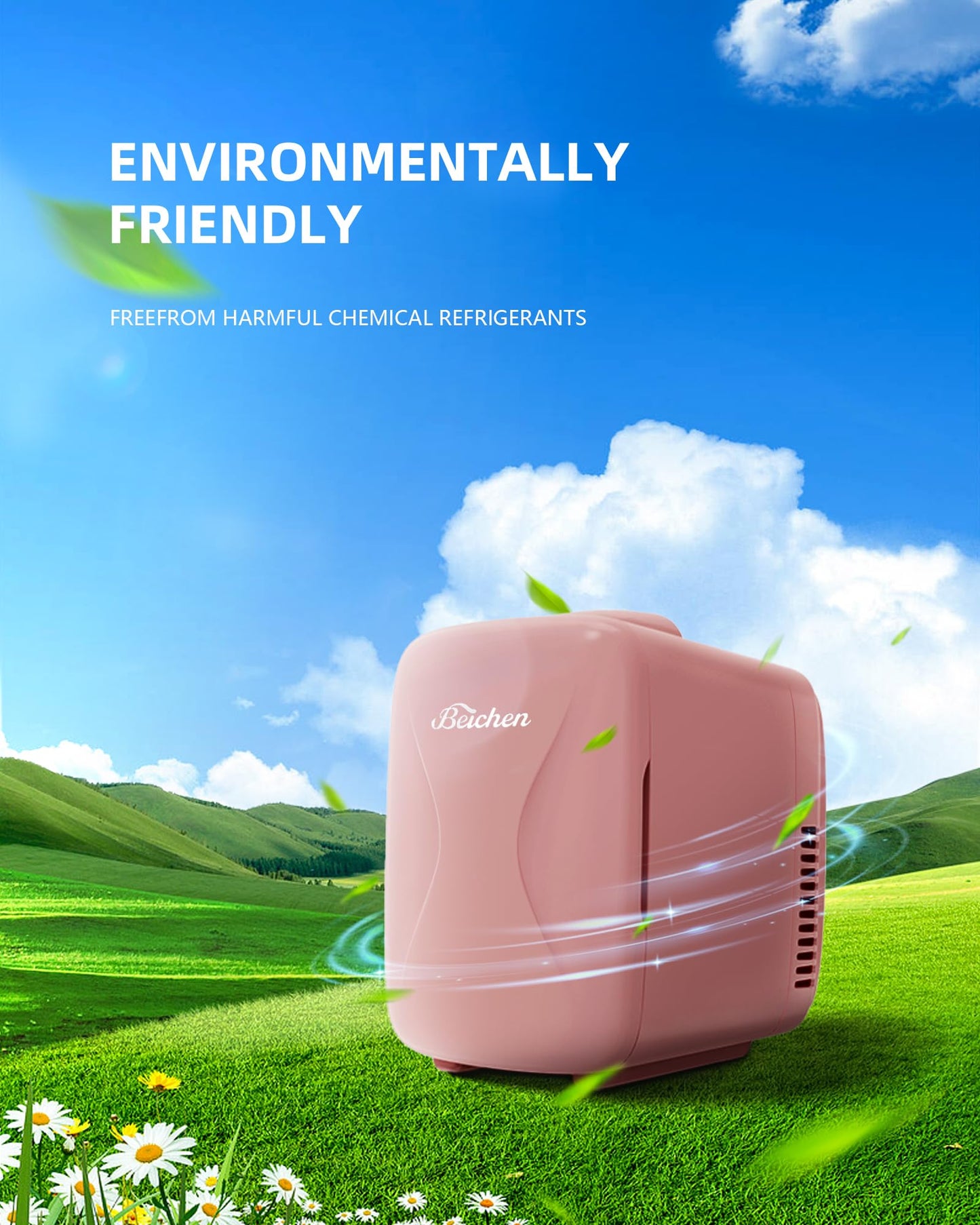 Pink Mini Fridge for Bedroom,4L Skincare Fridge for Bedroom & Office