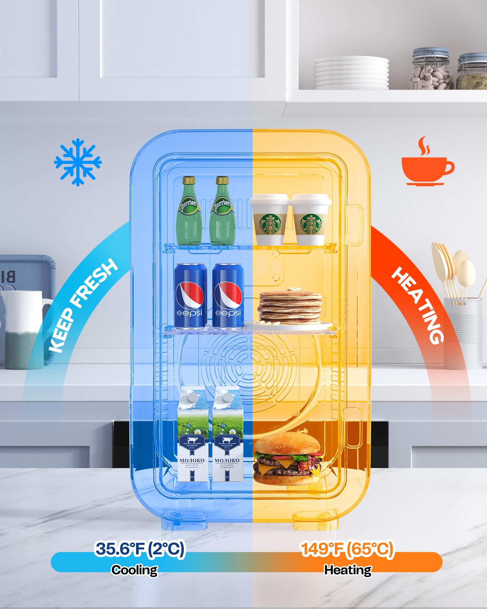 Black Mini Fridge for Bedroom – 6L Dual-Mode Cooler & Warmer