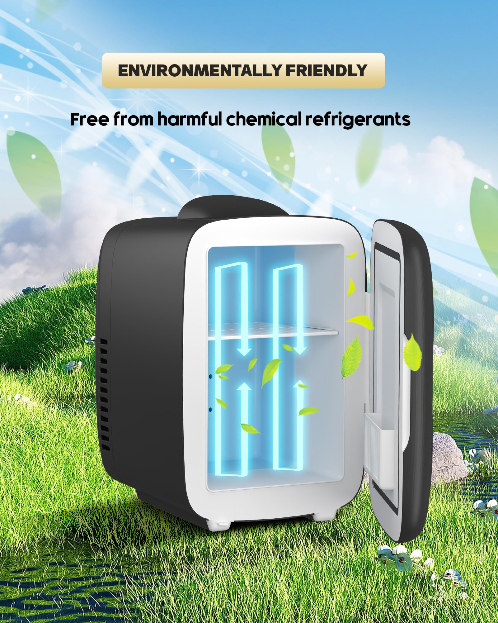 Mini Fridge for Bedroom, 4L Skincare Fridge Cooler & Warmer