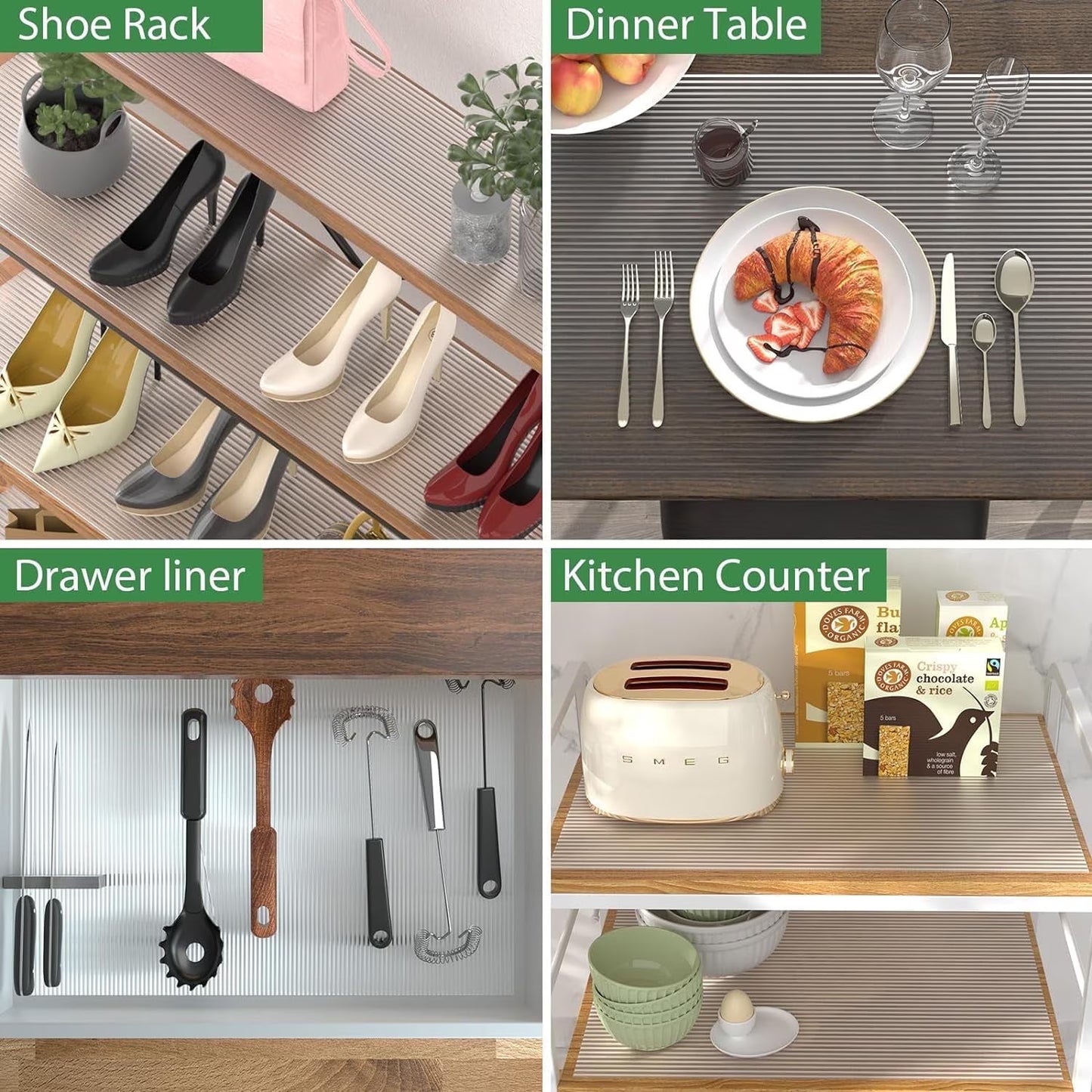 Anoak Shelf Liner Cabinet Liner, Non Adhesive Drawer Liner, Washable 17.5 Inch x 10 FT(120 Inch) Waterproof Durable Non-Slip Shelf Liner for Kitchen, Drawer, Refrigerator